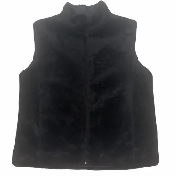 Black furry vest Size Small - Picture 1 of 7
